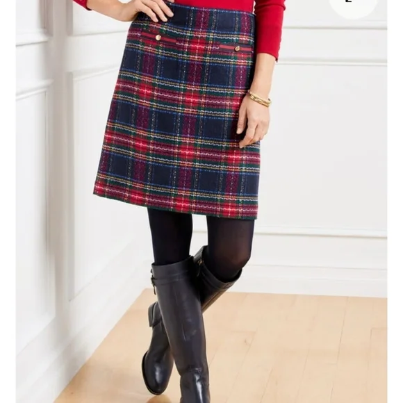 NWT Talbots Glee Plaid A- Line Skirt - Picture 3 of 7
